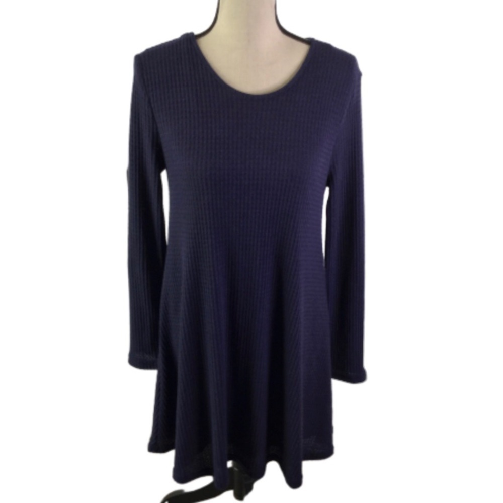 Alya Long Sleeve V-Back Dress Navy Blue Medium